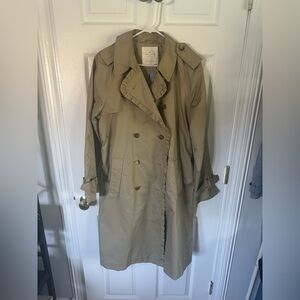Kate Spade Ruffle Trim Trench Coat Size Large